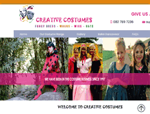 Tablet Screenshot of creativecostumes.co.za